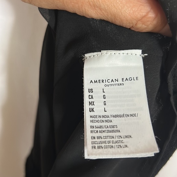 AMERICAN Eagle Black Linen Feel Sleeveless Button Down Dress - Picture 5 of 5